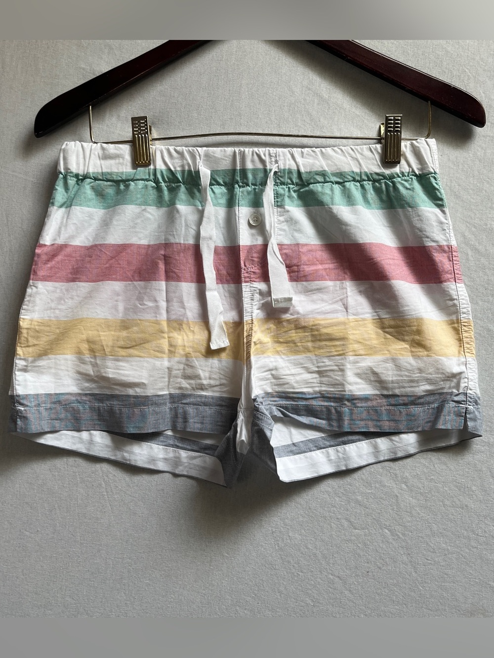 Hudsons Bay Striped Pastel Cotton Short Sleeve Pajama Shorts Set Size XS - Picture 7 of 12